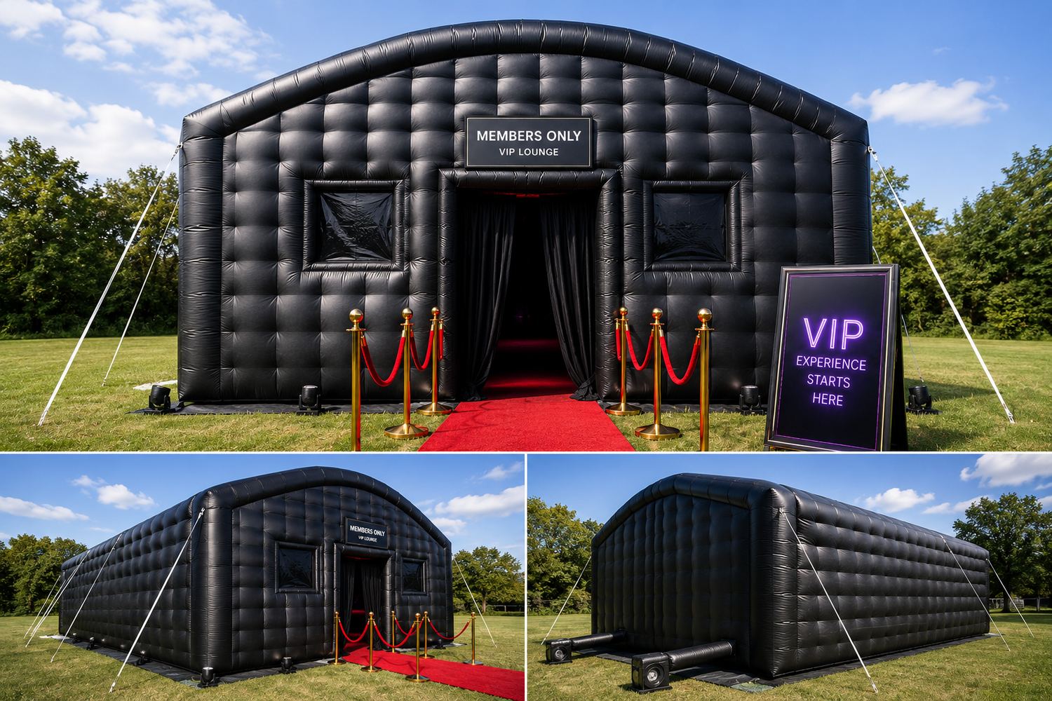 Nightclub tent daytime exterior