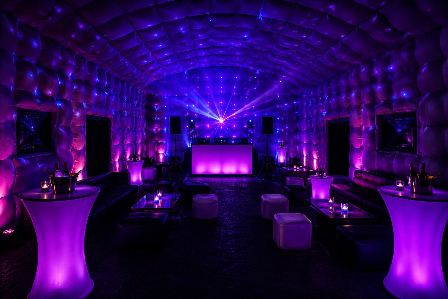 Nightclub tent interior lounge